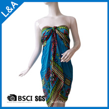 Polyester Satin Printed Chiffon Scarf Beach Dress